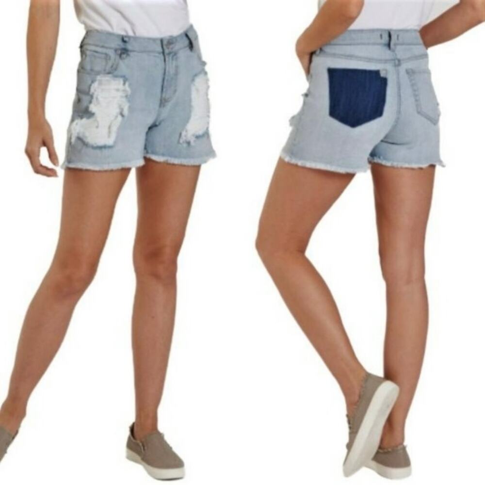 NWT Dear John Ava Distressed Shorts Blue Denim Cutoff Beach Vacay Boho Size 30